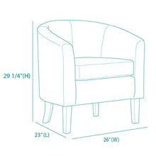 Load image into Gallery viewer, Belleze Modern Arm Club Chair Faux Leather Tub Barrel Style, Brown