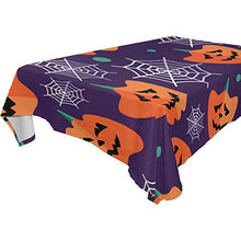 Load image into Gallery viewer, ALAZA Halloween Seamless Pattern with Flat Icons Purple Background Tablecolth Table Cover for Party Dining Room Kitchen Decor,54 X 54,Stain and Wrinkle Resistant Washable Rectangle Table Cloth