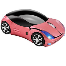 Load image into Gallery viewer, Cool 3D Sport Car Shape Mouse 2.4GHz Wireless Mouse Optical Ergonomic Gaming Mice Mini Small Office Mouse with USB Receiver for PC Laptop Computer for Kids Girls,1600DPI 3 Buttons(Pink)