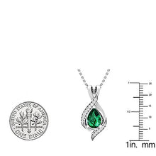 Load image into Gallery viewer, Dazzlingrock Collection Pear 9X6 MM Lab Created Emerald & Round Diamond Ladies Teardrop Pendant, 14K White Gold