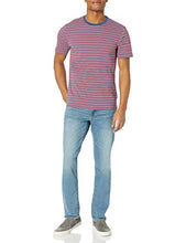 Load image into Gallery viewer, Amazon Essentials Men's 2-Pack Slim-Fit Short-Sleeve Crewneck T-Shirt, -Red, White, Blue Feeder/Navy, X-Small