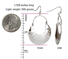 Load image into Gallery viewer, SPUNKYsoul Crescent Hammered Silver Earrings in Gold or Silver for Women (Silver)