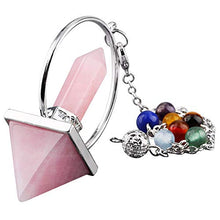 Load image into Gallery viewer, TUMBEELLUWA Healing Crystal Quartz 7 Chakra Pendulum Dowsing Gemstone Divination Reiki Stone,Rose Quartz