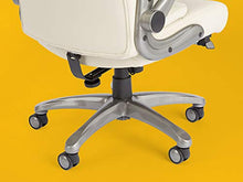 Load image into Gallery viewer, AmazonCommercial Ergonomic High-Back Bonded Leather Executive Chair with Flip-Up Arms and Lumbar Support, Cream