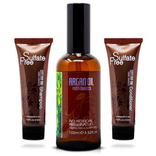 Load image into Gallery viewer, Nuspa Argan Oil With Shampoo and Conditioner Set - Color Safe Treatment, UV Protection, Intense Moisturizing For Dry, Damaged, Frizzy, Volumizing for Thin Hair 20ml