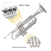 Load image into Gallery viewer, EASTROCK Bb Trumpet Standard Trumpet Set with Carrying Case,Gloves, 7C Mouthpiece and Cleaning Kit (Nickel Plated)