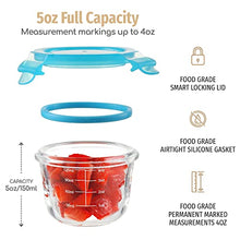 Load image into Gallery viewer, Jocate 5oz Borosilicate Glass Baby Food Storage Jars with Leakproof Lids | Glass Baby Food Jars | Baby Food Containers Glass | Baby Containers Freezer, Dishwasher, Oven & Microwave Safe