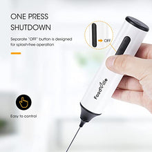 Load image into Gallery viewer, FoodVille MF05 Rechargeable Milk Frother USB Charging Handheld Foam Maker with Balloon Whisk, 16 Pcs Latte Art Templates, Stainless Steel Stand for Cappuccino, Latte, Protein Powder