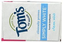 Load image into Gallery viewer, Frankel & Frankel Toms Of Maine Simply White Natural Flouride Toothpaste, Clean, Mint, 4.7 Oz