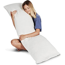 Load image into Gallery viewer, Snuggle-Pedic Full Body Pillow + Zippered Bamboo Body Pillow Protector