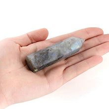 Load image into Gallery viewer, CrystalTears Set of 3 Natural Quartz Rutilated Labradorite Clear Crystal Self Standing Healing Crystal Point Faceted Prism Wand Reiki Balancing