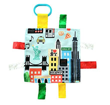Load image into Gallery viewer, City Baby Crinkle & Teething Tag Square Tummy Time Stroller Toy 8x8 inch (New York City)