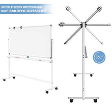 Load image into Gallery viewer, Large Mobile Rolling Magnetic Whiteboard - 48 x 32 Inches Height Adjust Double Sides Portable White Board on Wheels, Dry Erase Board Easel with Stand for Office, Home & Classroom