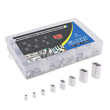 Load image into Gallery viewer, Glarks 315-Pieces 8 Sizes Aluminum Crimping Loop Sleeve Double Barrel Ferrule for Wire Rope and Cable Line End Assortment Kit - M1.2-M6