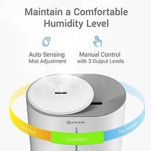 Load image into Gallery viewer, GENIANI Top Fill Cool Mist Humidifiers for Bedroom & Essential Oil Diffuser - Smart Aroma Ultrasonic Humidifier for Home, Baby, Large Room with Auto Shut Off, 4L Easy to Clean Water Tank (White)