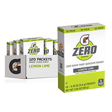 Load image into Gallery viewer, Gatorade G Zero Powder, Lemon Lime, 0.10oz Packets (120 Pack)