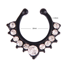 Load image into Gallery viewer, 16pcs Fake Nose Rings Hoop Stainless Steel Faux Fake Lip Ear Nose Septum Ring Non-Pierced Clip On Nose Hoop Rings