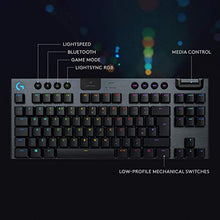 Load image into Gallery viewer, Logitech G915 TKL Tenkeyless Lightspeed Wireless RGB Mechanical Gaming Keyboard, Low Profile Switch Options, LIGHTSYNC RGB, Advanced Wireless and Bluetooth Support - Clicky, Black