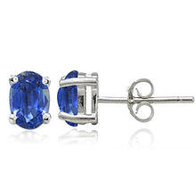 Load image into Gallery viewer, Sterling Silver Genuine Kyanite 5x3mm Oval Stud Earrings