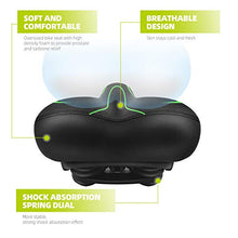 Load image into Gallery viewer, Roguoo Bike Seat, Most Comfortable Bicycle Seat Memory Foam Waterproof Bicycle Saddle - Dual Shock Absorbing - Best Stock Bicycle Seat Replacement for Mountain Bikes, Road Bikes Green