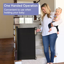 Load image into Gallery viewer, Momcozy Retractable Baby Gate, 33" Tall, Extends up to 55" Wide, Child Safety Baby Gates for Stairs, Doorways, Hallways, Indoor, Outdoor