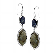 Load image into Gallery viewer, Silpada 'Lapis of Luxury' Natural Lapis & Labradorite Drop Earrings in Sterling Silver