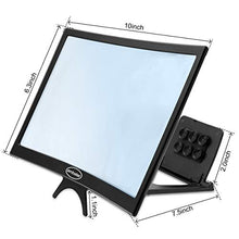 Load image into Gallery viewer, 12'' Curved Screen Magnifier Cell Phone 3D HD Anti-Blue Light Amplifier Projector Screen Enlarger for Movies, Videos, and Gaming, Foldable Phone Stand Compatible with iPhone and Android All Cellphones