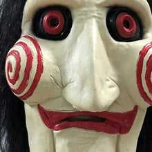 Load image into Gallery viewer, The Puppet Mask, Jigsaw Dress Up Mask,Latex Saw Billy Cosplay Horror Scary Mask with Hair for Halloween, Bar, Dress up Costume Party Pros (JIGSAW)