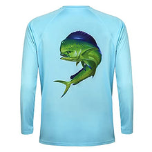 Load image into Gallery viewer, HDE Mens Athletic Performance Shirt Long Sleeve Light Blue Mahi - M