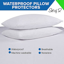 Load image into Gallery viewer, PlushDeluxe Premium Pillow Protector 100% Waterproof Proof and Soft Cotton Terry (Set of 2) 10 Year Warranty (Standard)