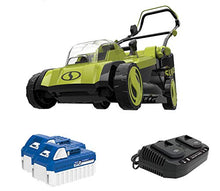 Load image into Gallery viewer, Sun Joe 24V-X2-17LM 48-Volt 17-Inch Mulching Walk-Behind Lawn Mower w/11-Gallon Grass Catcher & 6-Position Height Adjustment, Included, Cordless, Kit (w/ 2X 4.0-Ah Battery and Charger)