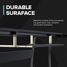 Load image into Gallery viewer, RIF6 L-Shaped Computer Desk - Modern Home Office Corner Desk with Keyboard Shelf Tray - Black Wide Surface Study Workstation Table for PC Laptop Gaming and Writing - with Sturdy Adjustable Steel Legs