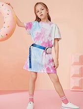 Load image into Gallery viewer, Boyoo Baby Toddler Girls Cotton Dress Tie Dye Short Sleeve Crew Neck A Line Pure Color Casual T Shirt Dress