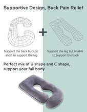 Load image into Gallery viewer, Momcozy Pregnancy Pillows, U Shaped Full Body Maternity Pillow with Removable Cover, 57 Inch Pregnancy Pillows for Sleeping, Grey