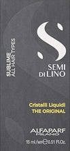 Load image into Gallery viewer, Alfaparf Milano Semi Di Lino Sublime Cristalli Liquidi Smoothing Hair Serum - Superior Finishing Hair Oil Treatment - Provides Brilliant Shine and Protection - Professional Salon Quality, 0.51 oz.