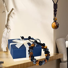 Load image into Gallery viewer, XonyiCos Triple Protection Bracelet,Made by hand Crystal Bracelet for Men Women Tiger Eye Beads Hematite and Black Obsidian Natural Stone 8mm Healing Bracelets Good Luck Prosperity Happiness