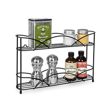 Load image into Gallery viewer, Spectrum Diversified Countertop Rack Cabinet Pantry Organization & Storage, 2-Tier Spice Organizer with Optional Wall Mount, Black