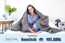 Load image into Gallery viewer, LUNA Adult Weighted Blanket | Individual Use - 15 lbs - 60x80 - Queen Size Bed | 100% Oeko-Tex Certified Cooling Cotton & Glass Beads | USA Designed | Heavy Cool Weight | Dark Grey