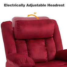 Load image into Gallery viewer, Mecor Lift Chair,Power Lift Recliner for Elderly,Fleece Massage Recliner Chair with Adjustable Headrest/Heat/Side Pockets/USB Charge Port for Living Room (Red)