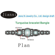 Load image into Gallery viewer, jianxi Women's Antique Rgentium Plated Base Heart Compressed Turquoise Bracelet Cuff Bangle Fashion Jewelry (1323A Blue)