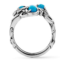 Load image into Gallery viewer, Carolyn Pollack Sterling Silver Blue Turquoise Gemstone Leaf Ring Size 10