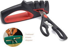 Load image into Gallery viewer, ZOUSHUAIDEDIAN Handheld Professional Knife Sharpener - 3 Stage sharpeners with Anti·Slip Mat, Quickly Sharpening and Honing Non·Serrated Blades, Suitable for Scissors, Cut Resistant Included