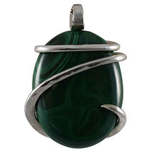 Load image into Gallery viewer, Bellas PEndants Malachite Stone Pendant Hand Wrapped in Silver by Isabella Roth