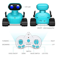Load image into Gallery viewer, ALLCELE Robot Toys, Rechargeable RC Robots for Kids Boys, Remote Control Toy with Music and LED Eyes, Gift for Children Age 3 Years and Up - Blue