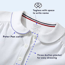 Load image into Gallery viewer, French Toast Girls' Toddler Short Sleeve Peter Pan Collar Polo Shirt, Navy, 2T