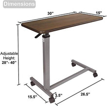 Load image into Gallery viewer, Vaunn Medical Adjustable Overbed Bedside Table With Wheels (Hospital and Home Use)