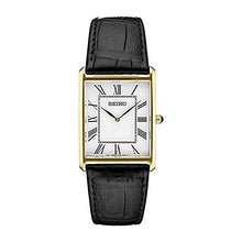 Load image into Gallery viewer, Seiko Men's Stainless Steel Japanese Quartz Dress Watch with Leather Strap, Black, 10 (Model: SWR052)