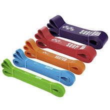 Load image into Gallery viewer, SUNPOW Pull Up Assistance Bands - Set of 5 Resistance Heavy Duty Workout Exercise Crossfit Stretch Fitness Bands Assist Set for Body, Instruction Guide and Carry Bag Included