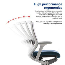 Load image into Gallery viewer, SIDIZ T50 Highly Adjustable Ergonomic Office Chair (TNB500LDA): Advanced Mechanism for Customization/Extreme Comfort, Ventilated Mesh Back, Lumbar Support, 3D Arms, Seat Slide/Slope (Blue)