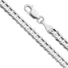 Load image into Gallery viewer, 14k REAL White Gold Men's 7mm Cuban Concave Curb Solid Chain Bracelet with Lobster Claw Clasp - 8.5"
